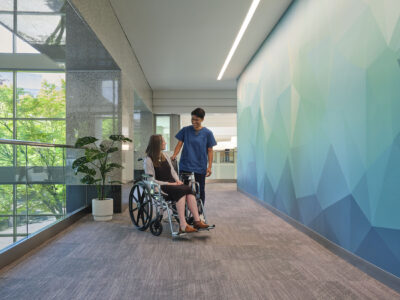 Evergreen Family Medical Center Interior Hallway with Wallcovering
